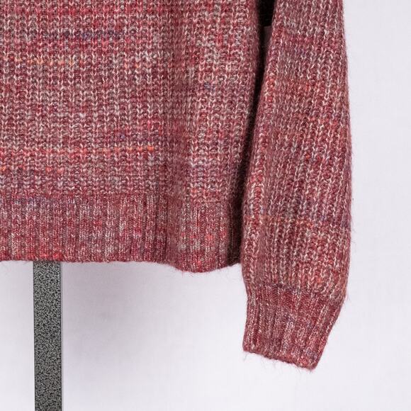 Old Navy Women Wool Blend Turtleneck Sweater MEDIUM Chunky Knit Heathered Marled - Picture 2 of 6